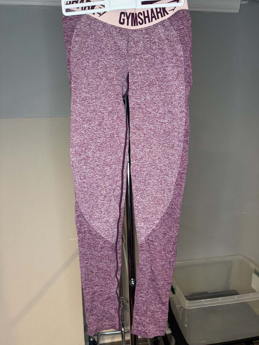 Gymshark Flex Seamless High-Waisted Contour Leggings. Dark Ruby Marl, Size Small